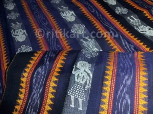Dark Slate Blue Color Sambalpuri Doll Design Ladies Salwar Suit