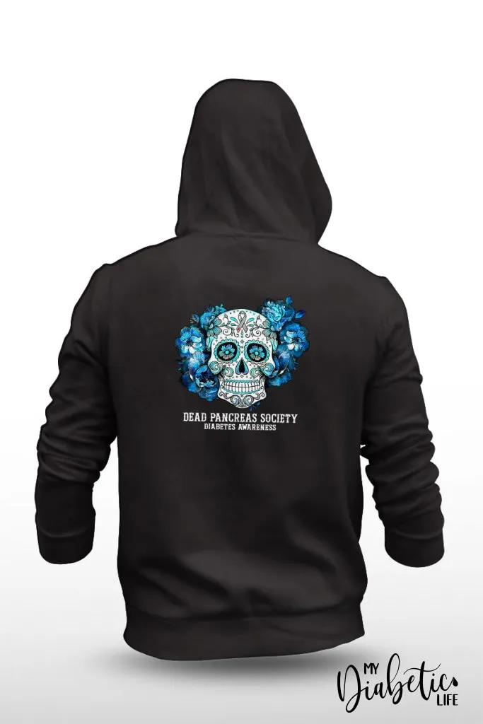 Dead Pancreas Society - Sugar Skull - Unisex Fleece Hooded Jacket