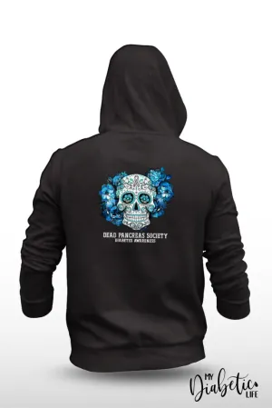 Dead Pancreas Society - Sugar Skull - Unisex Fleece Hooded Jacket