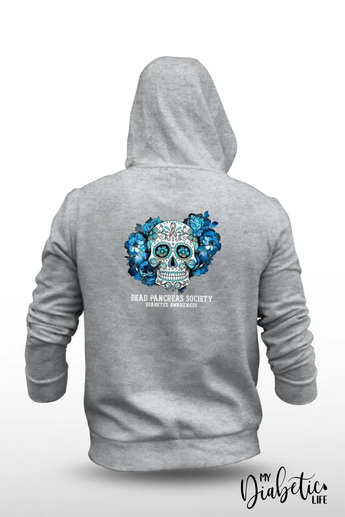 Dead Pancreas Society - Sugar Skull - Unisex Fleece Hooded Jacket