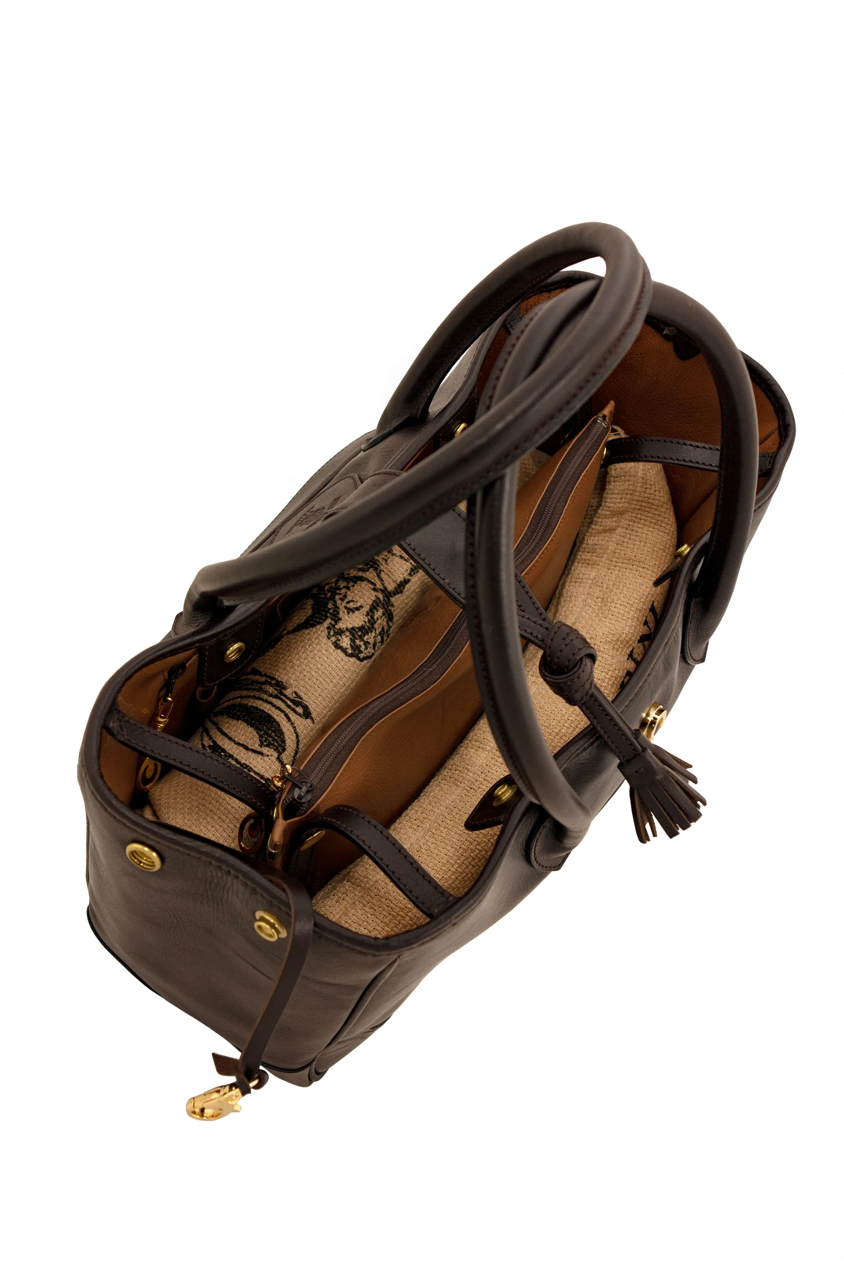 DEBUSSY- TOTE Bag (fourre-tout) With Tassel-Secured Hooked magnet Closure - Can be transformed to a basket shape, with: Detachable Middle Zipped compartment To Carry On your shoulder)