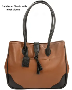 DEBUSSY- TOTE Bag (fourre-tout) With Tassel-Secured Hooked magnet Closure - Can be transformed to a basket shape, with: Detachable Middle Zipped compartment To Carry On your shoulder)