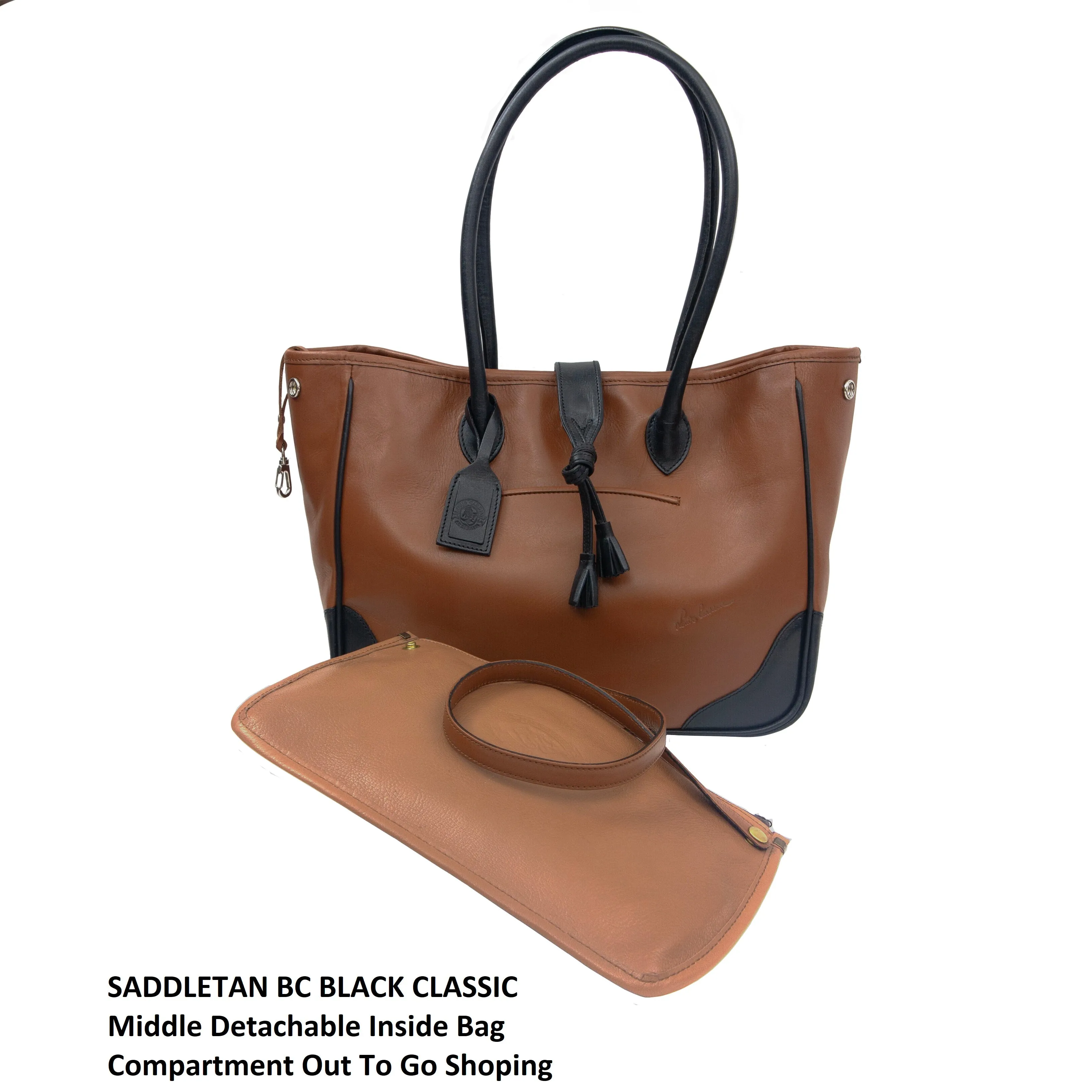 DEBUSSY- TOTE Bag (fourre-tout) With Tassel-Secured Hooked magnet Closure - Can be transformed to a basket shape, with: Detachable Middle Zipped compartment To Carry On your shoulder)