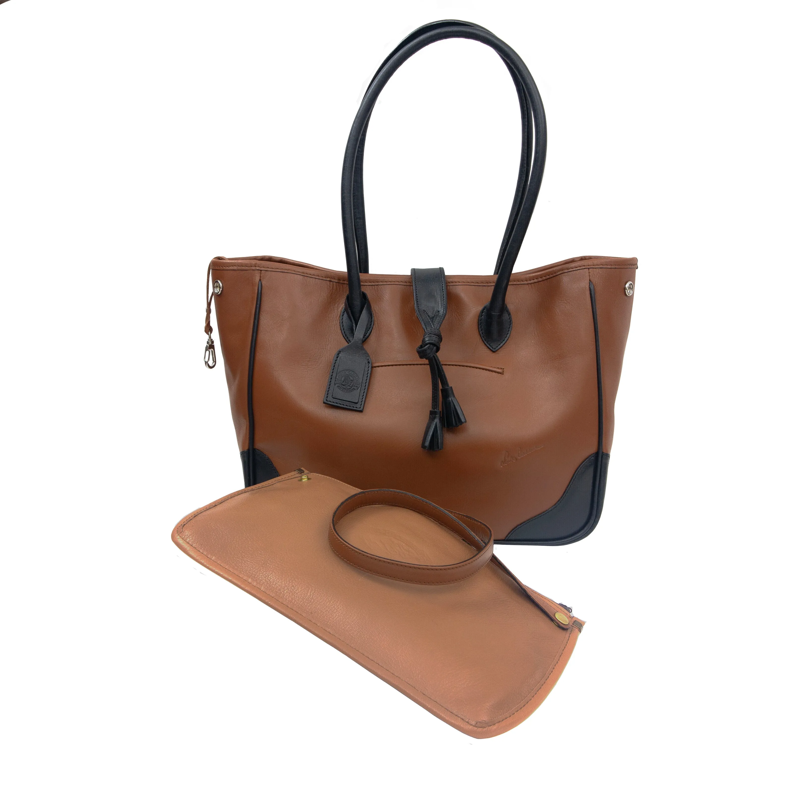 DEBUSSY- TOTE Bag (fourre-tout) With Tassel-Secured Hooked magnet Closure - Can be transformed to a basket shape, with: Detachable Middle Zipped compartment To Carry On your shoulder)