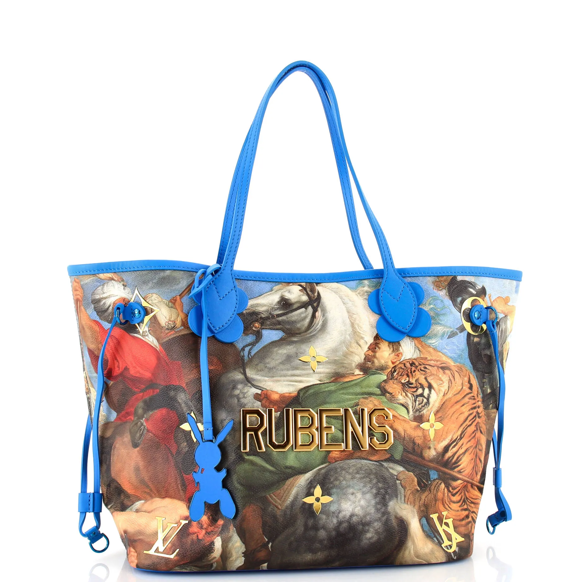 Designer Neverfull NM Tote Limited Edition Jeff Koons Rubens Print Canvas MM