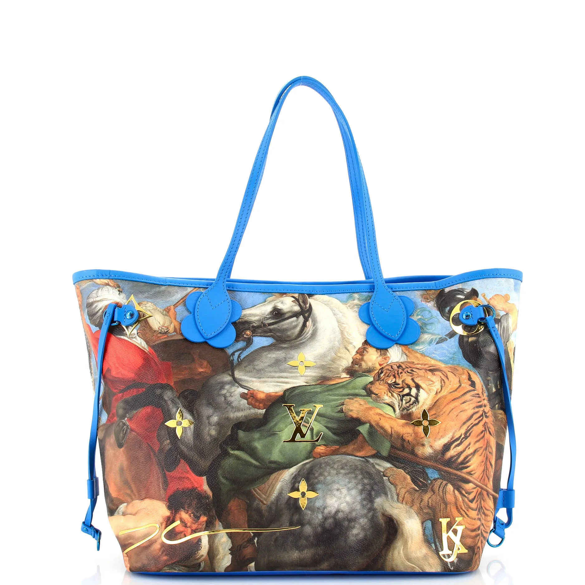 Designer Neverfull NM Tote Limited Edition Jeff Koons Rubens Print Canvas MM
