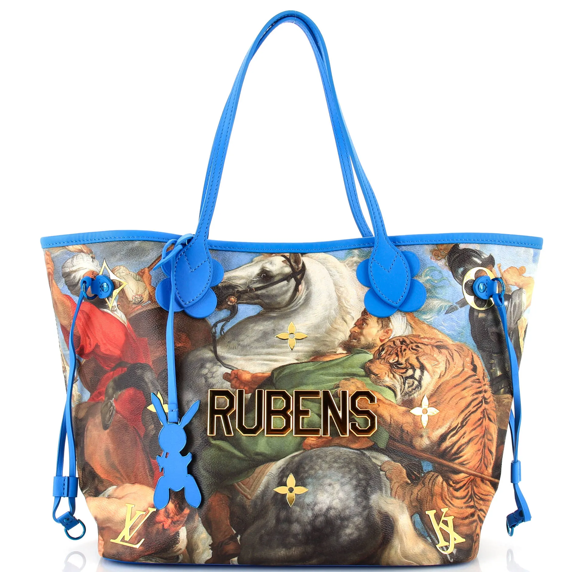 Designer Neverfull NM Tote Limited Edition Jeff Koons Rubens Print Canvas MM