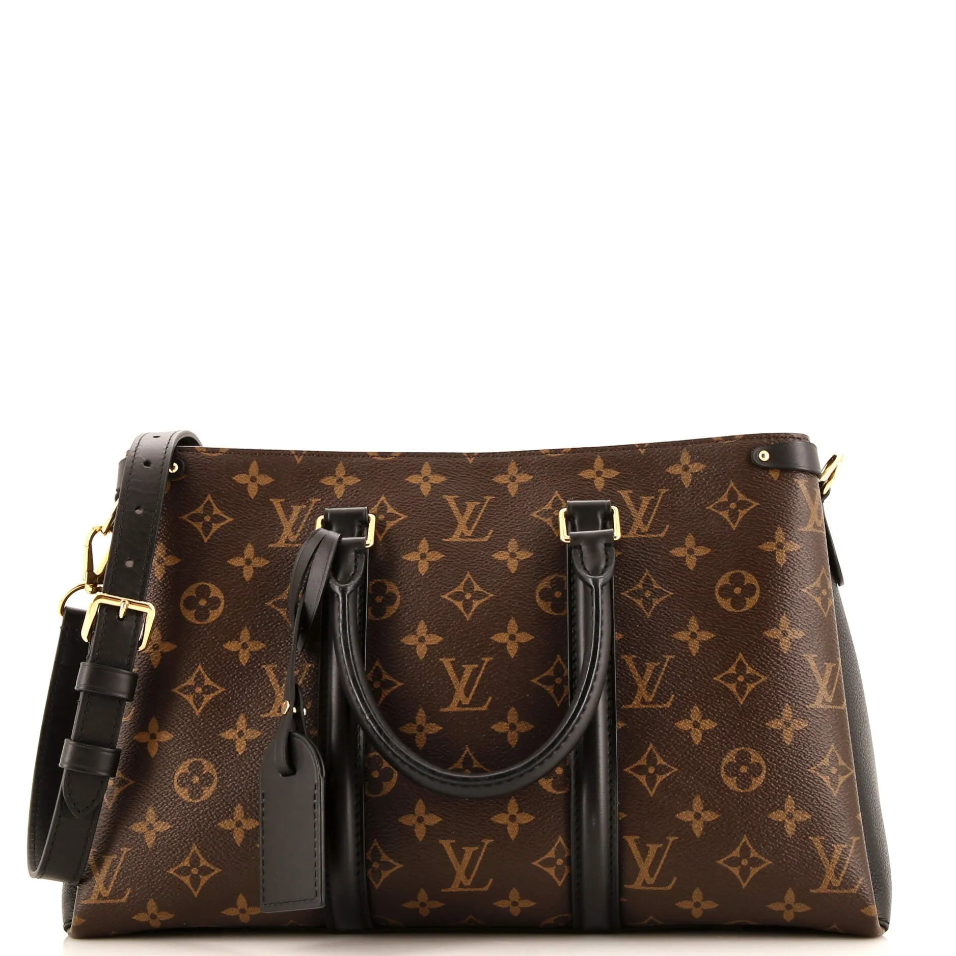 Designer Soufflot Tote Monogram Canvas with Leather MM