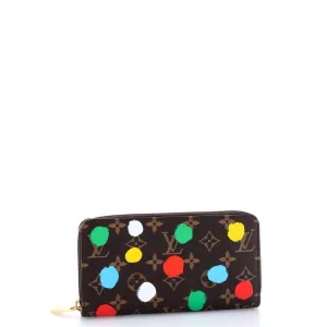 Designer Zippy Wallet Yayoi Kusama Painted Dots Monogram Canvas