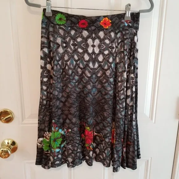 Desigual Cirque du Soleil Skirt, Artsy Pattern Mermaid Wearable Art, Size Small