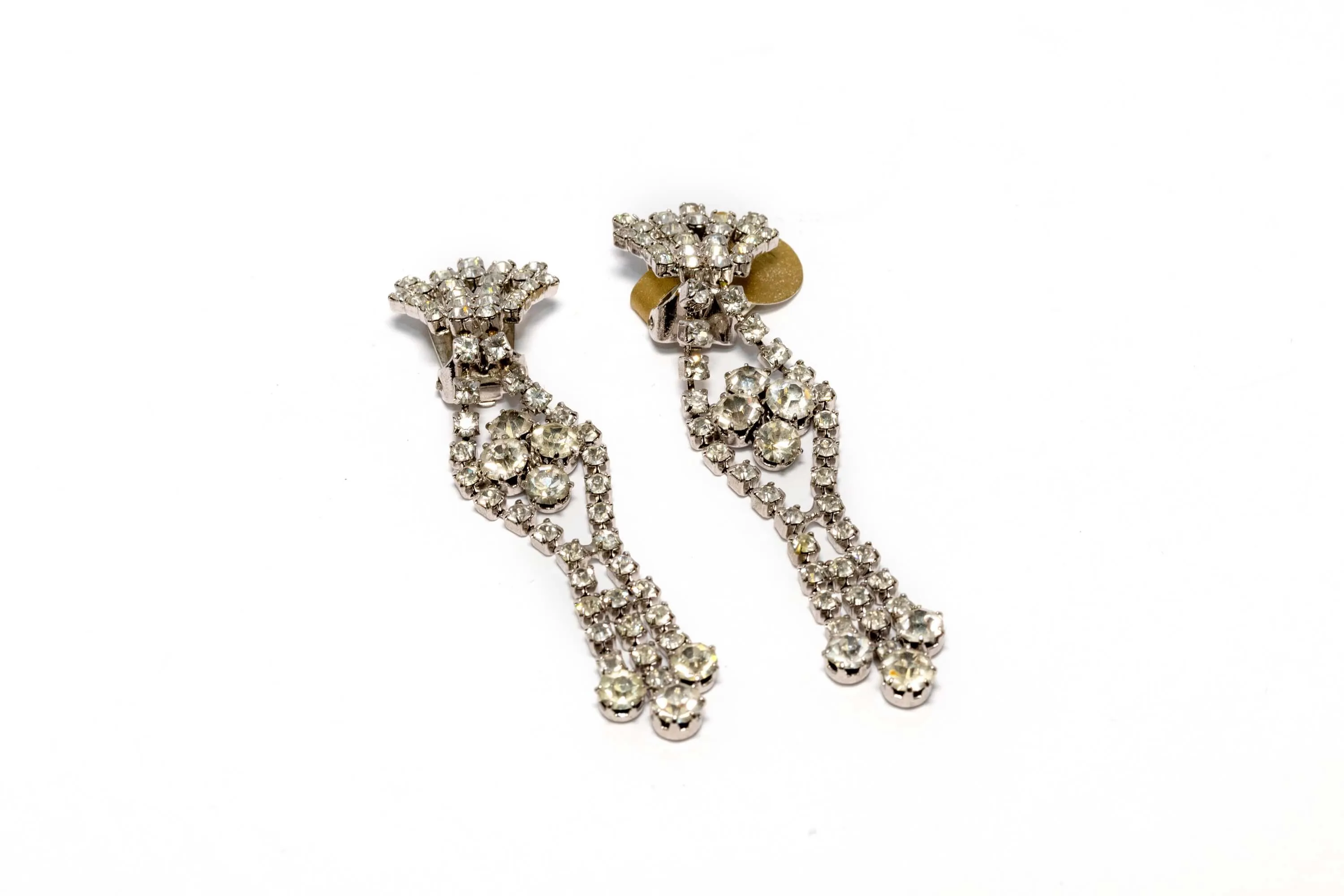 Detailed Dangling Diamante Earrings