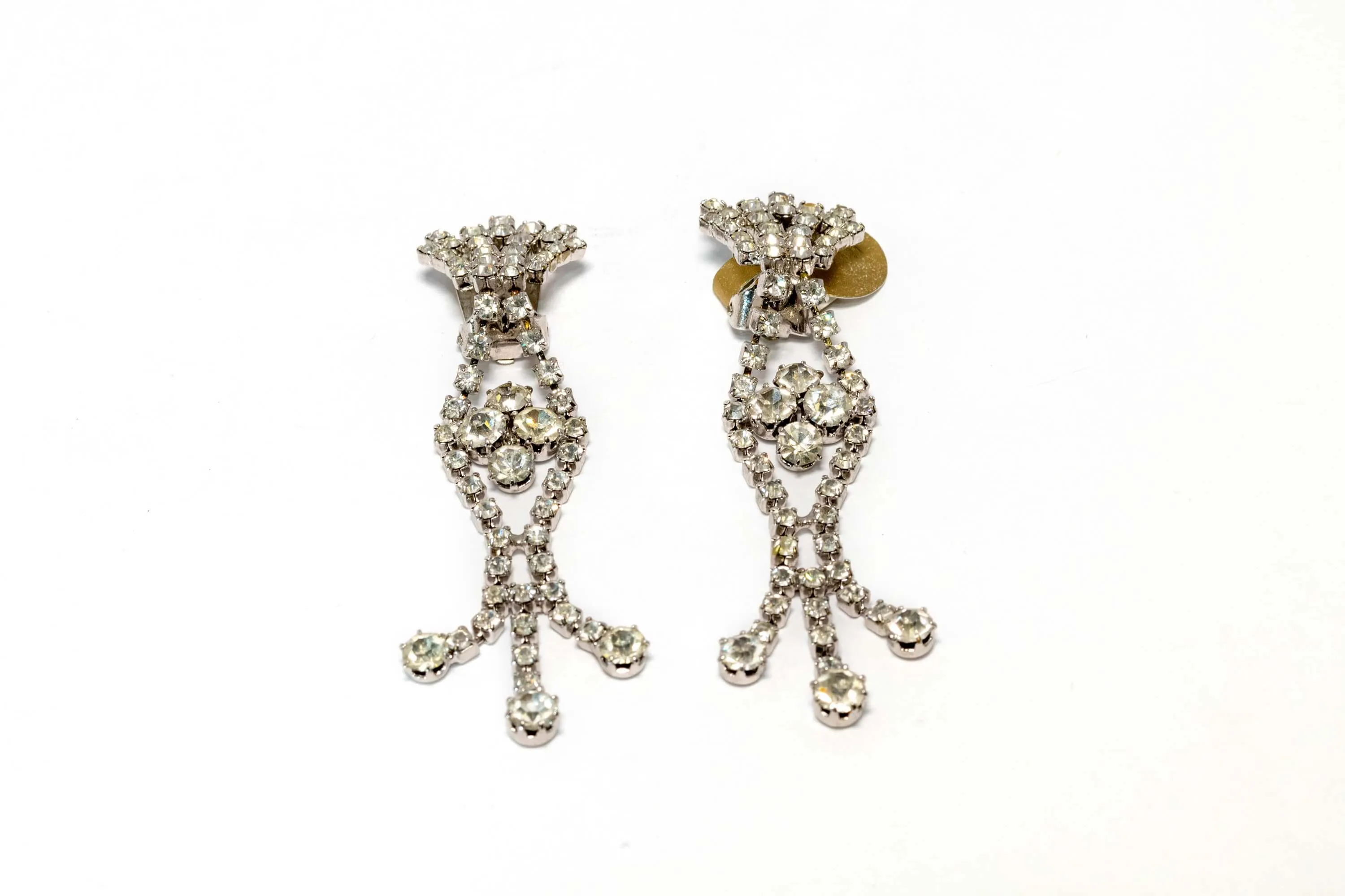 Detailed Dangling Diamante Earrings