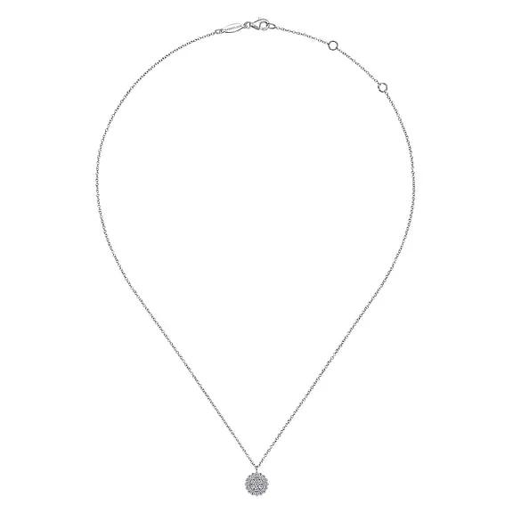 Diamond Cluster Pendant in 14K White Gold