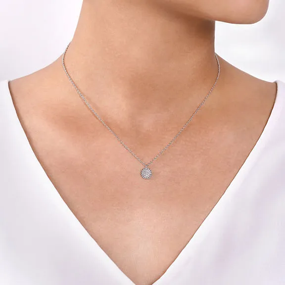 Diamond Cluster Pendant in 14K White Gold