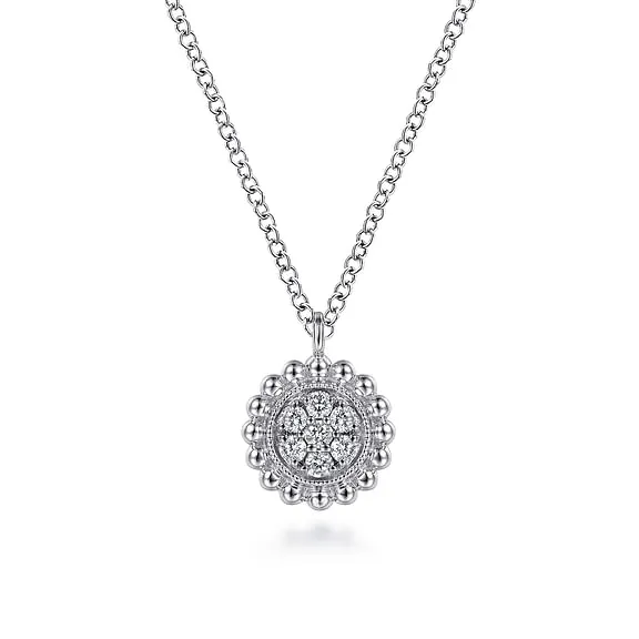 Diamond Cluster Pendant in 14K White Gold