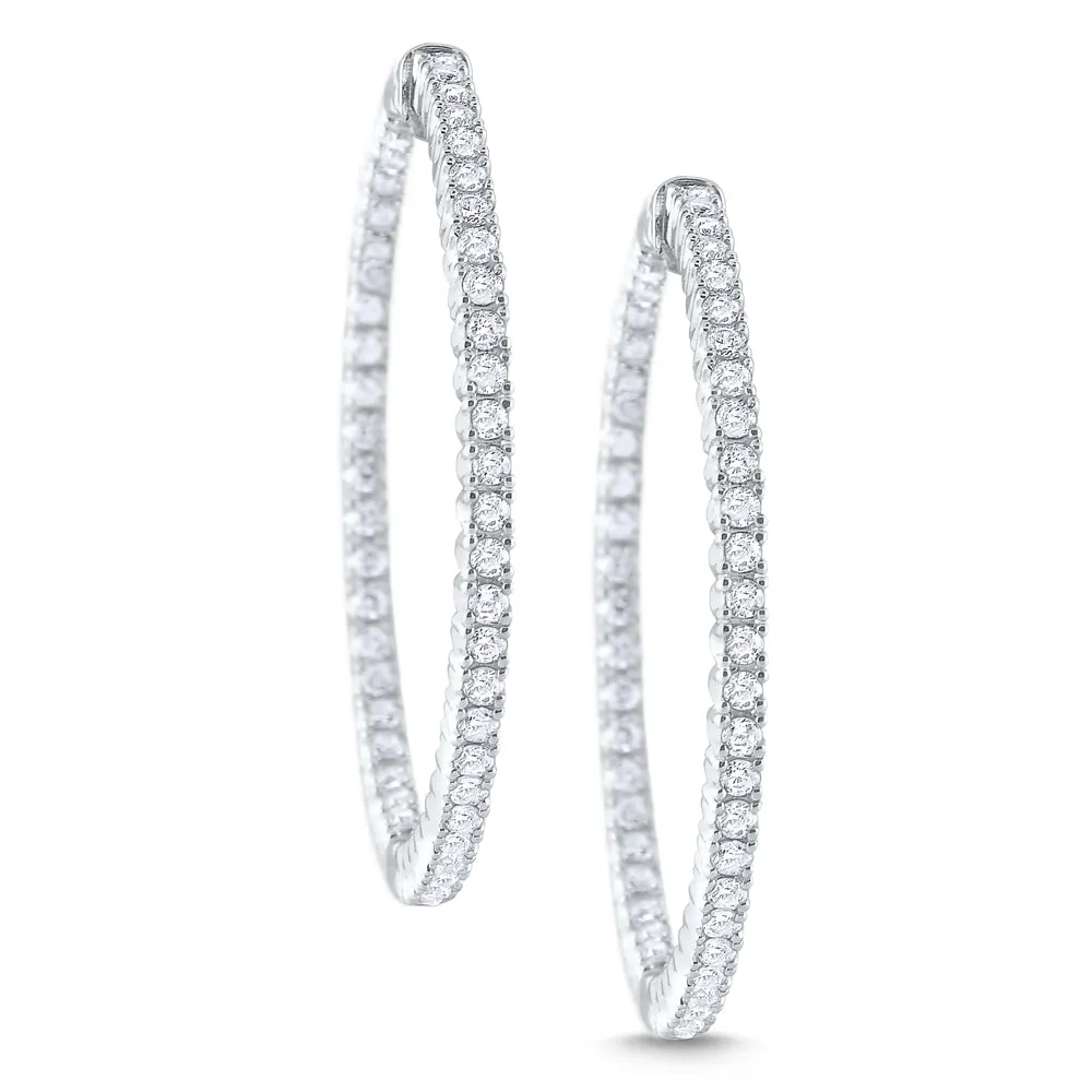 Diamond Inside/Outside Hoop Earrings