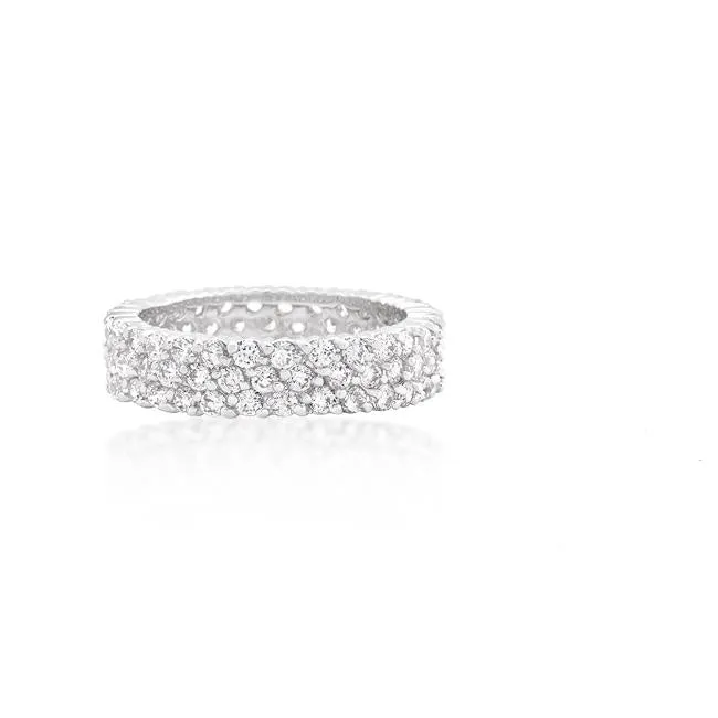 Diana CZ Paved Cluster Eternity Band Ring | 8ct