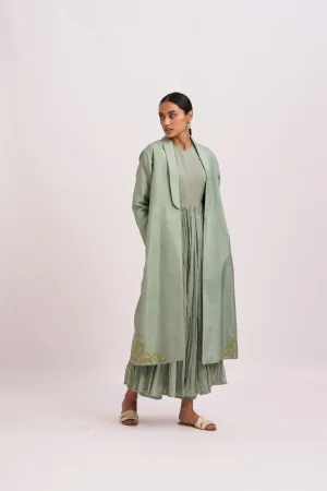Dot   I   Navya Jasrah Light Green Jacket Silk Fabric In Jacket  Sea Green  SS24-NJ-1