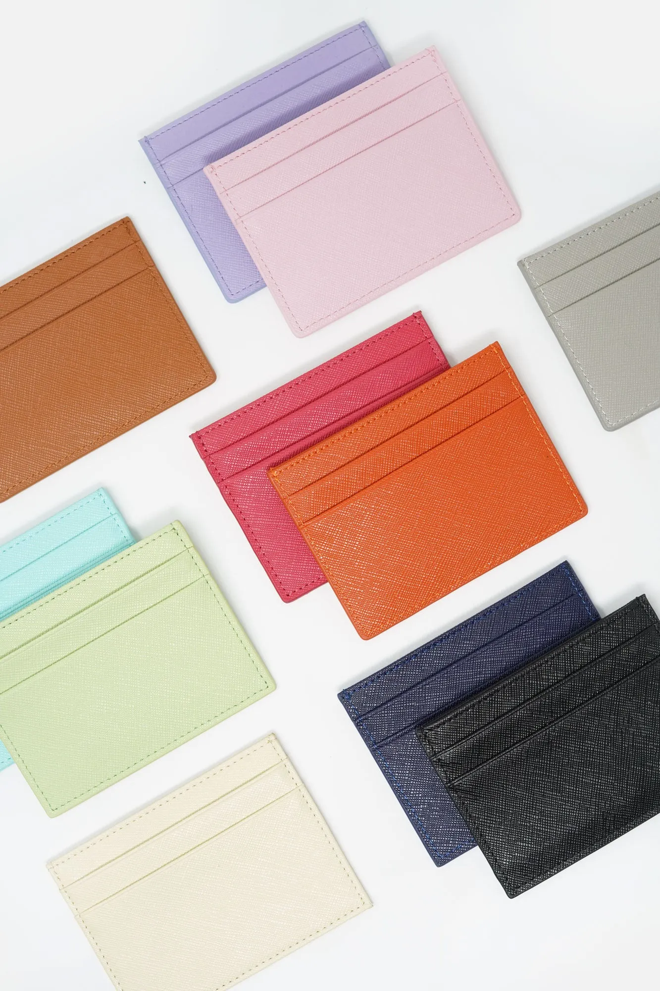 Esme Saffiano Leather Minimalist Card Holder
