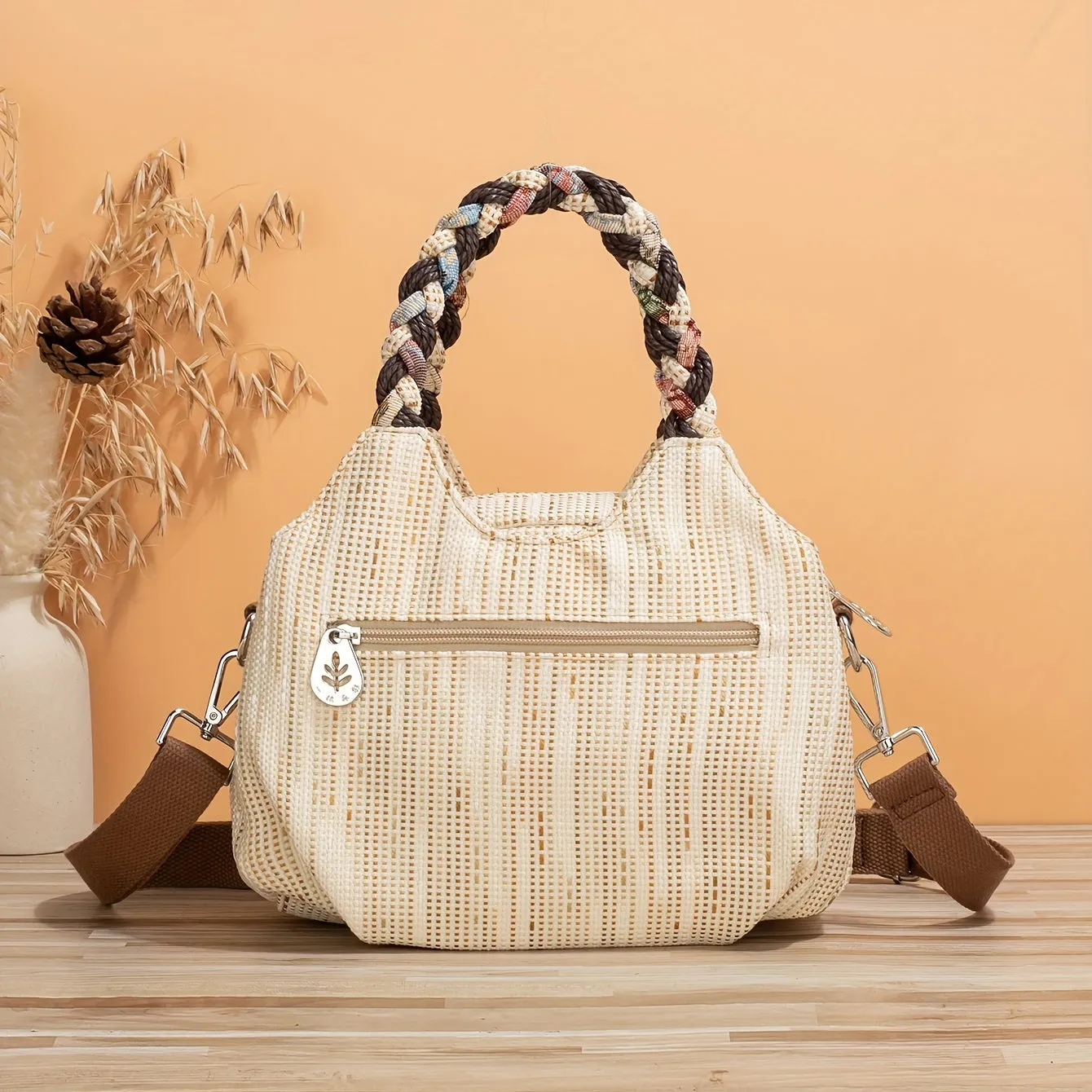 Ethnic Style With Hand-woven Adjustable Shoulder Strap Shoulder Messenger Bag