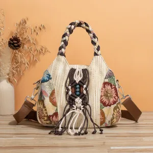 Ethnic Style With Hand-woven Adjustable Shoulder Strap Shoulder Messenger Bag