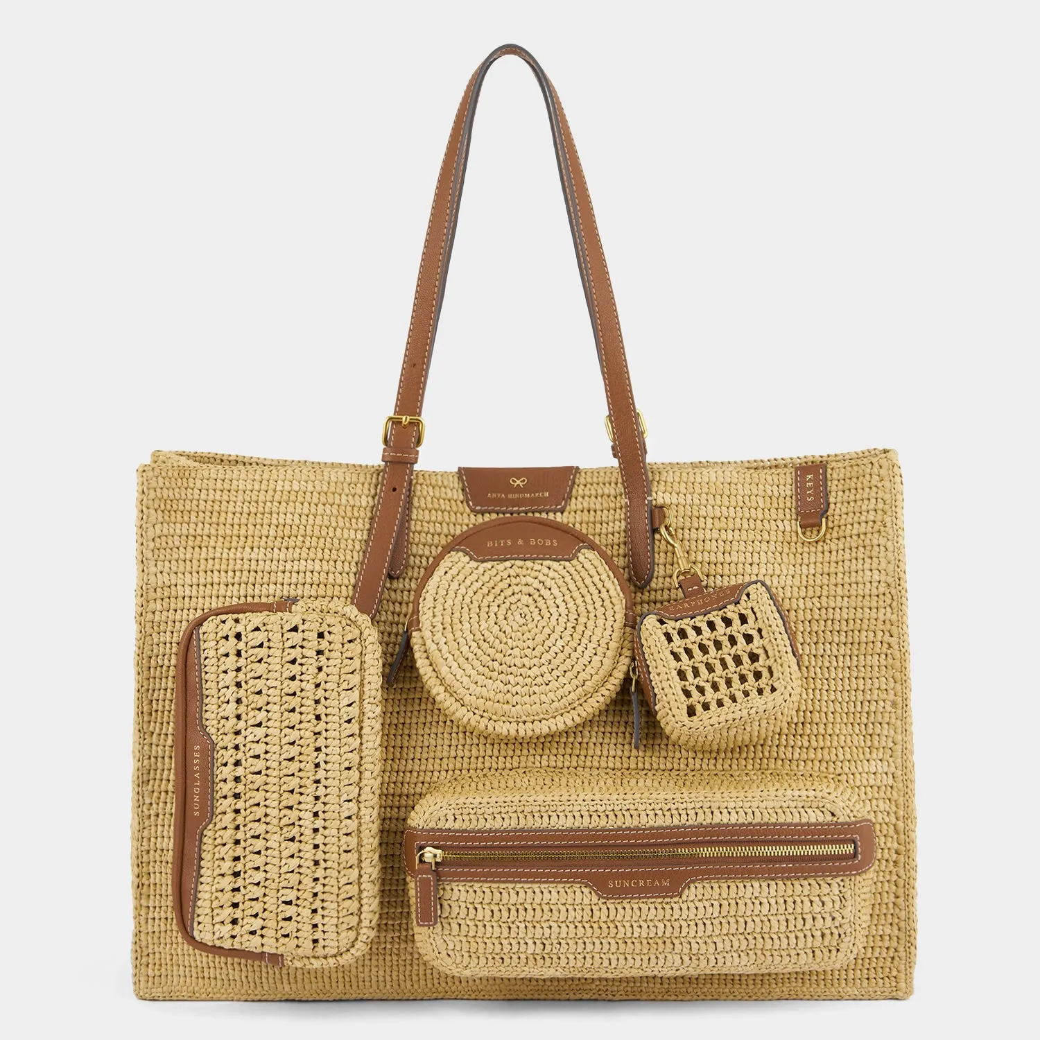E/W Raffia Holiday Tote