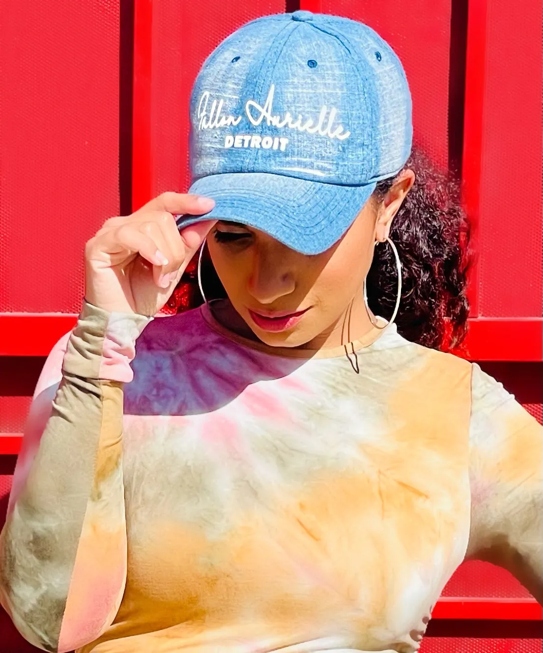 Fallon Aurielle Signature Detroit Rep Yo Set Dad Hat (Light Denim)