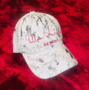 Fallon Aurielle Signature Detroit Rep Yo Set Dad Hat (White, Black & Red)