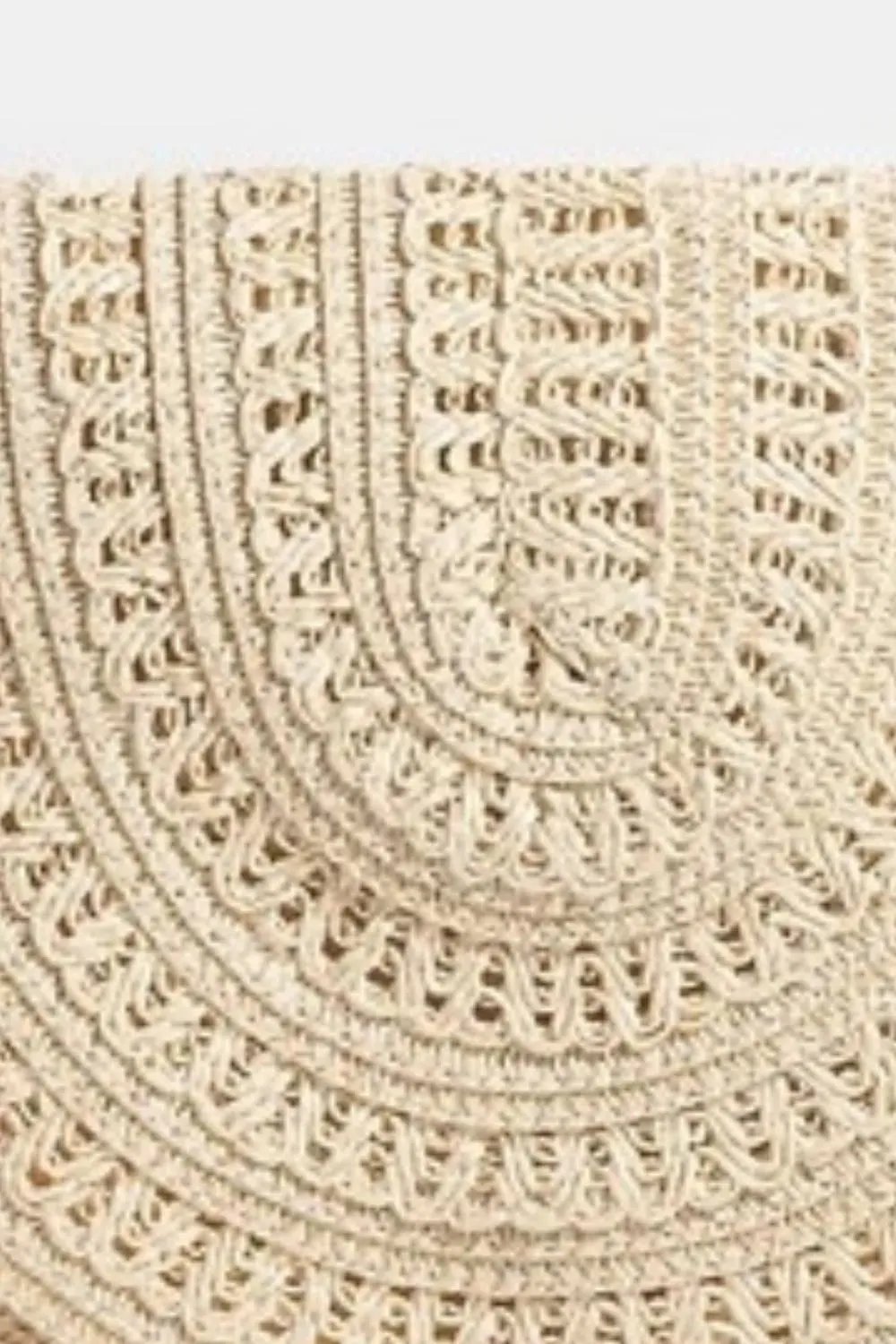 Fame Woven Pattern Straw Crossbody Bag