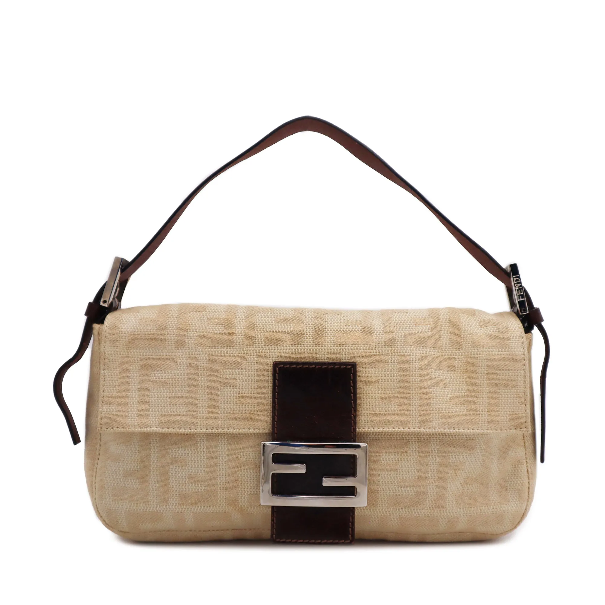 Fendi Zucca Canvas Mama Baguette Shoulder Bag