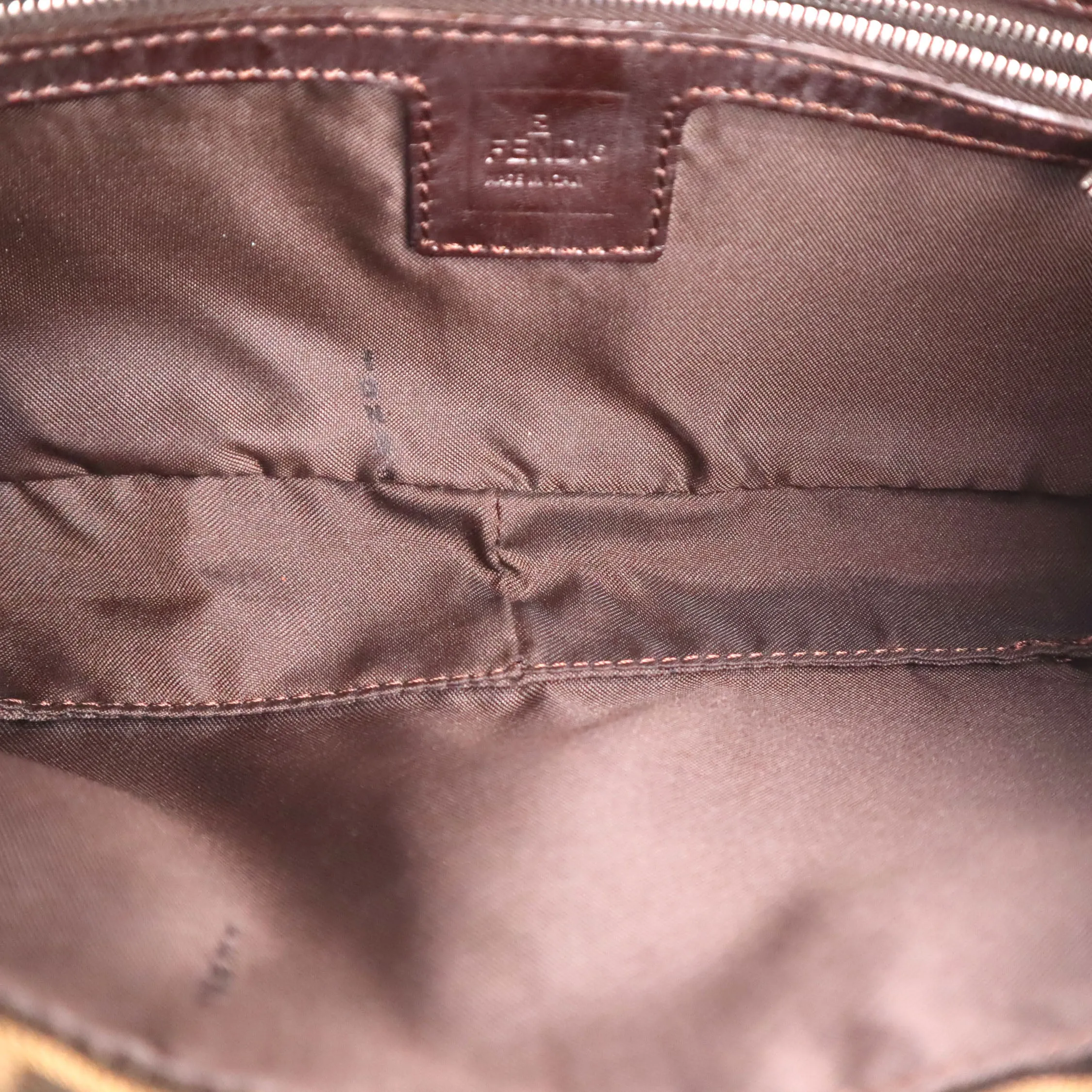 Fendi Zucca Canvas Mamma Baguette Shoulder Bag