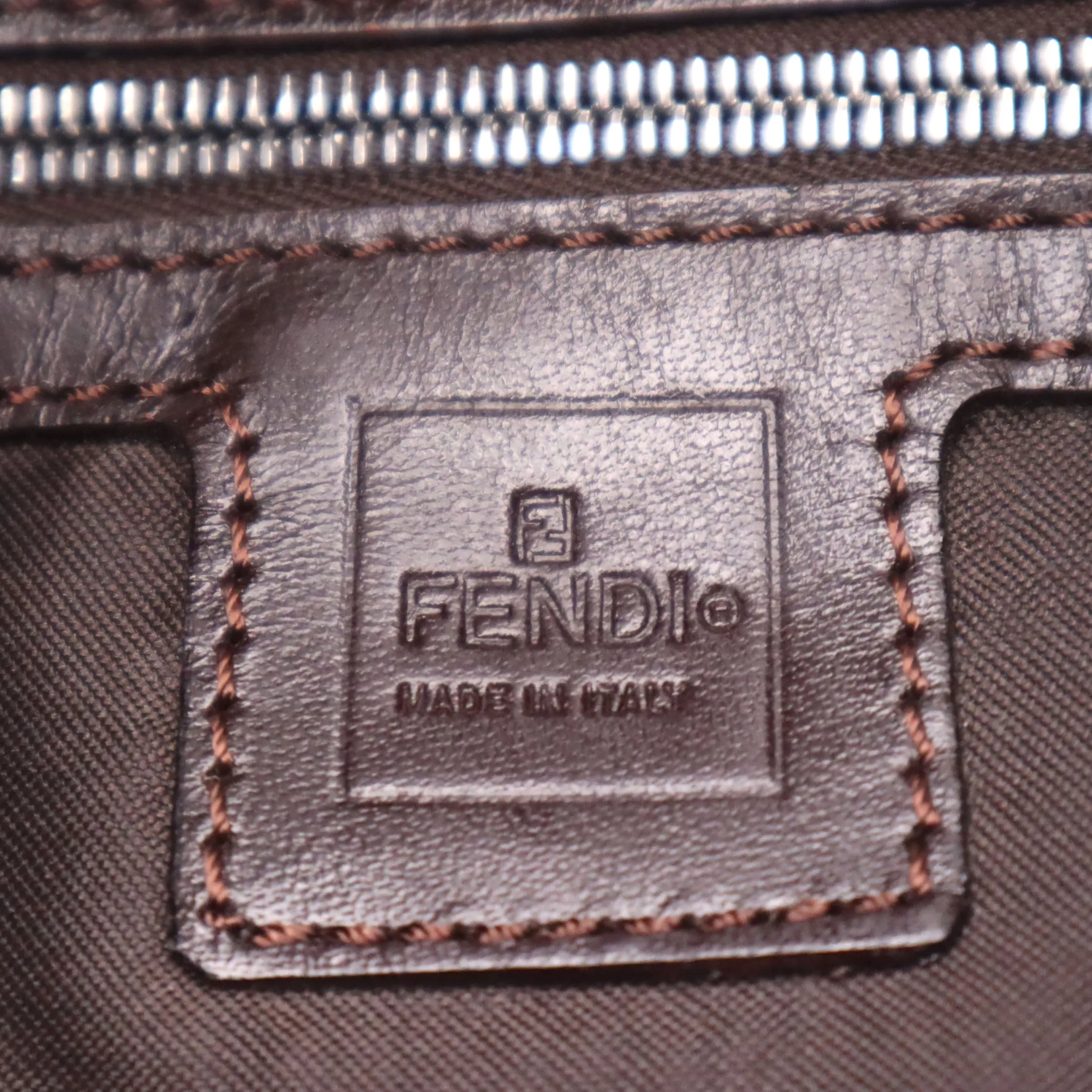 Fendi Zucca Canvas Mamma Baguette Shoulder Bag