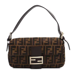 Fendi Zucca Canvas Mamma Baguette Shoulder Bag