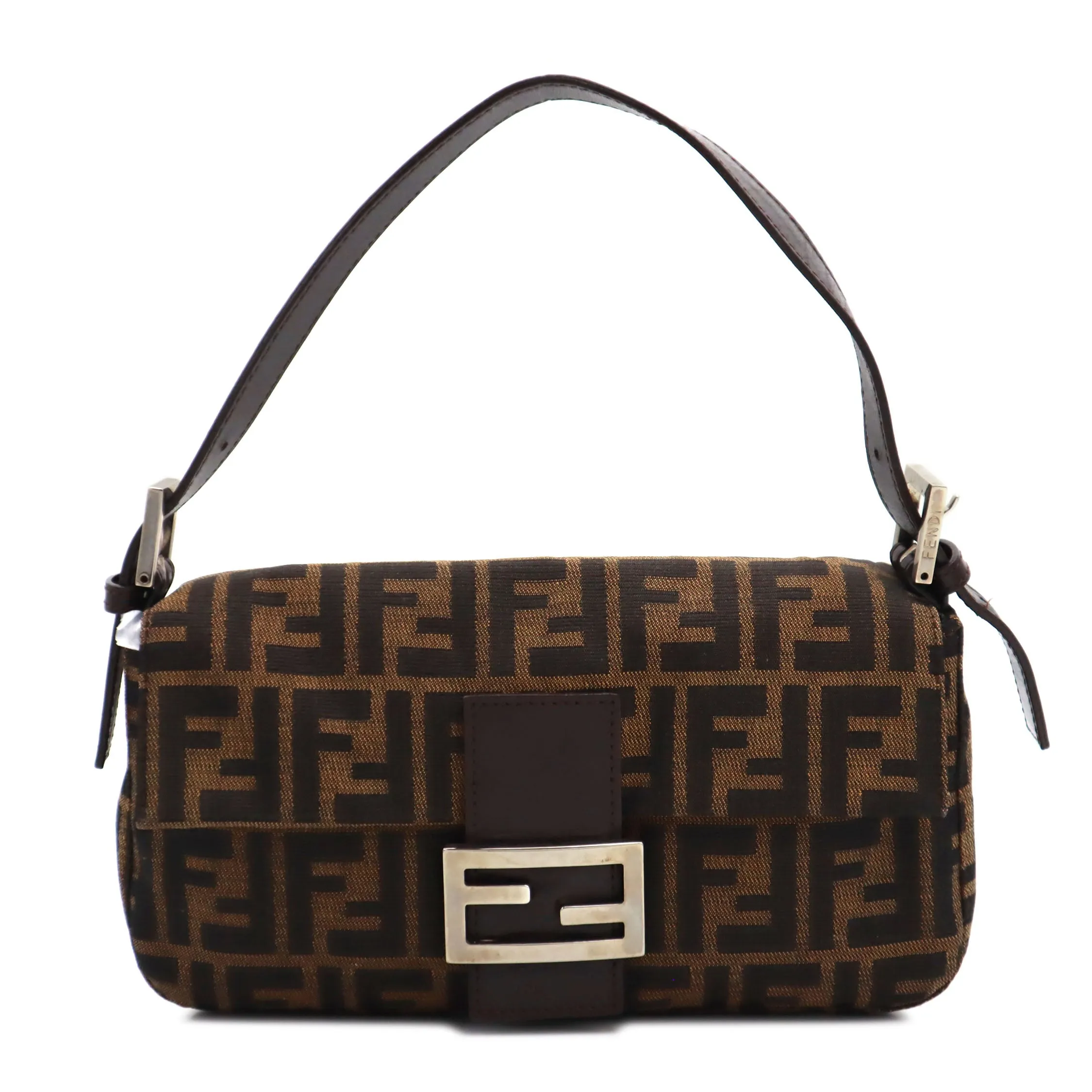 Fendi Zucca Canvas Mamma Baguette Shoulder Bag