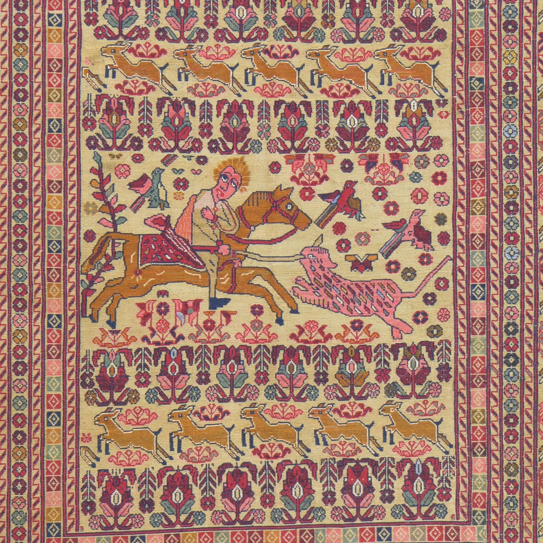Fine Afghan Soumack Tribal Pictorial Handmade Wool Rug (Size 3.11 X 6.1) Cwral-8622