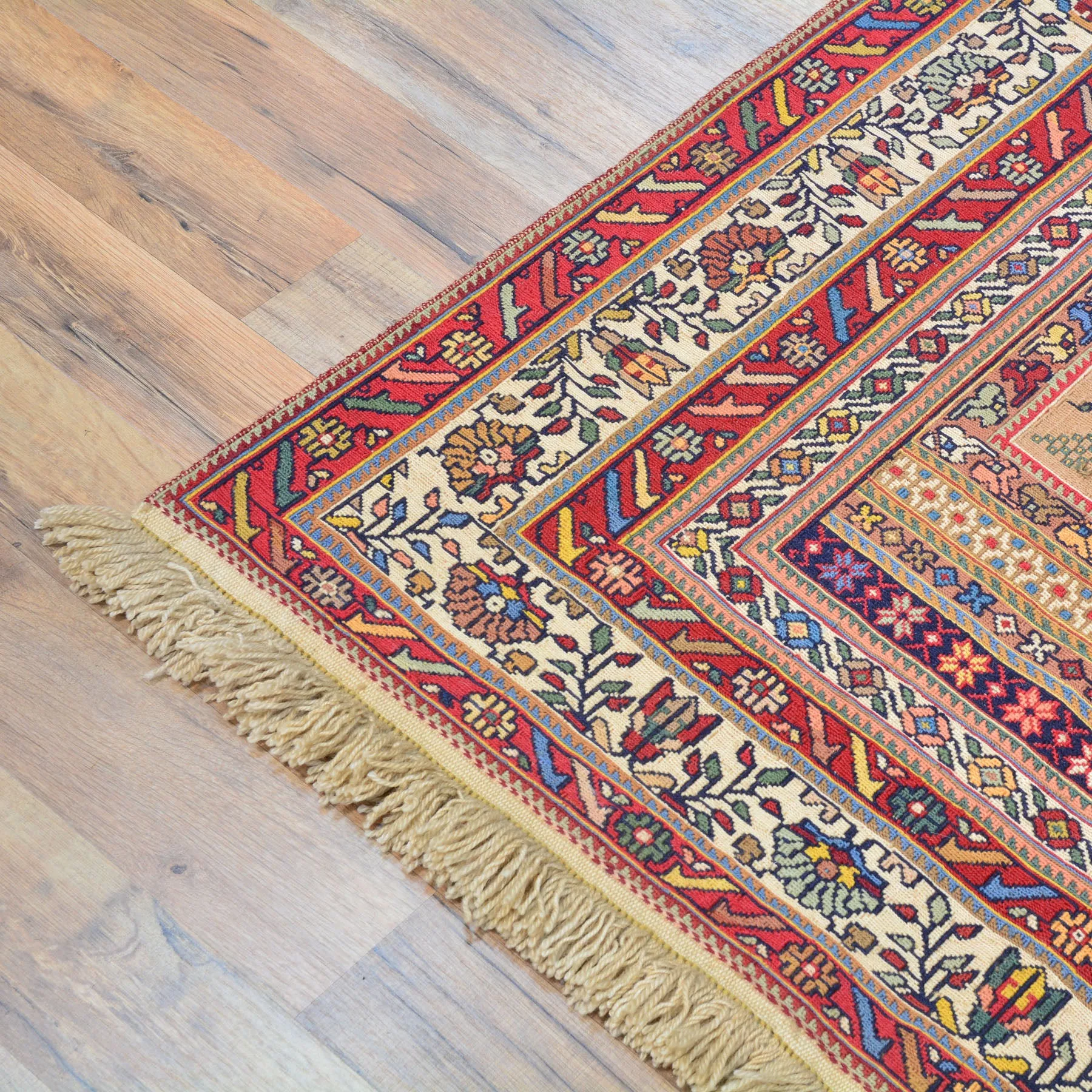 Fine Soumack Weave Tribal Design Handmade Wool Rug (Size 4.4 X 7.0) Cwral-9981