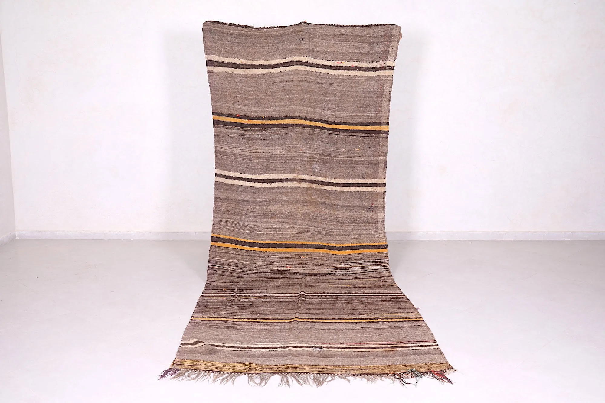 Flat Woven Rug - 4.5 FT X 11.5 FT - Artisan-Made