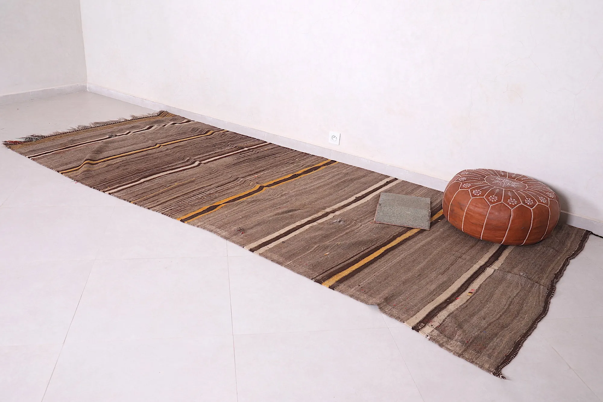 Flat Woven Rug - 4.5 FT X 11.5 FT - Artisan-Made