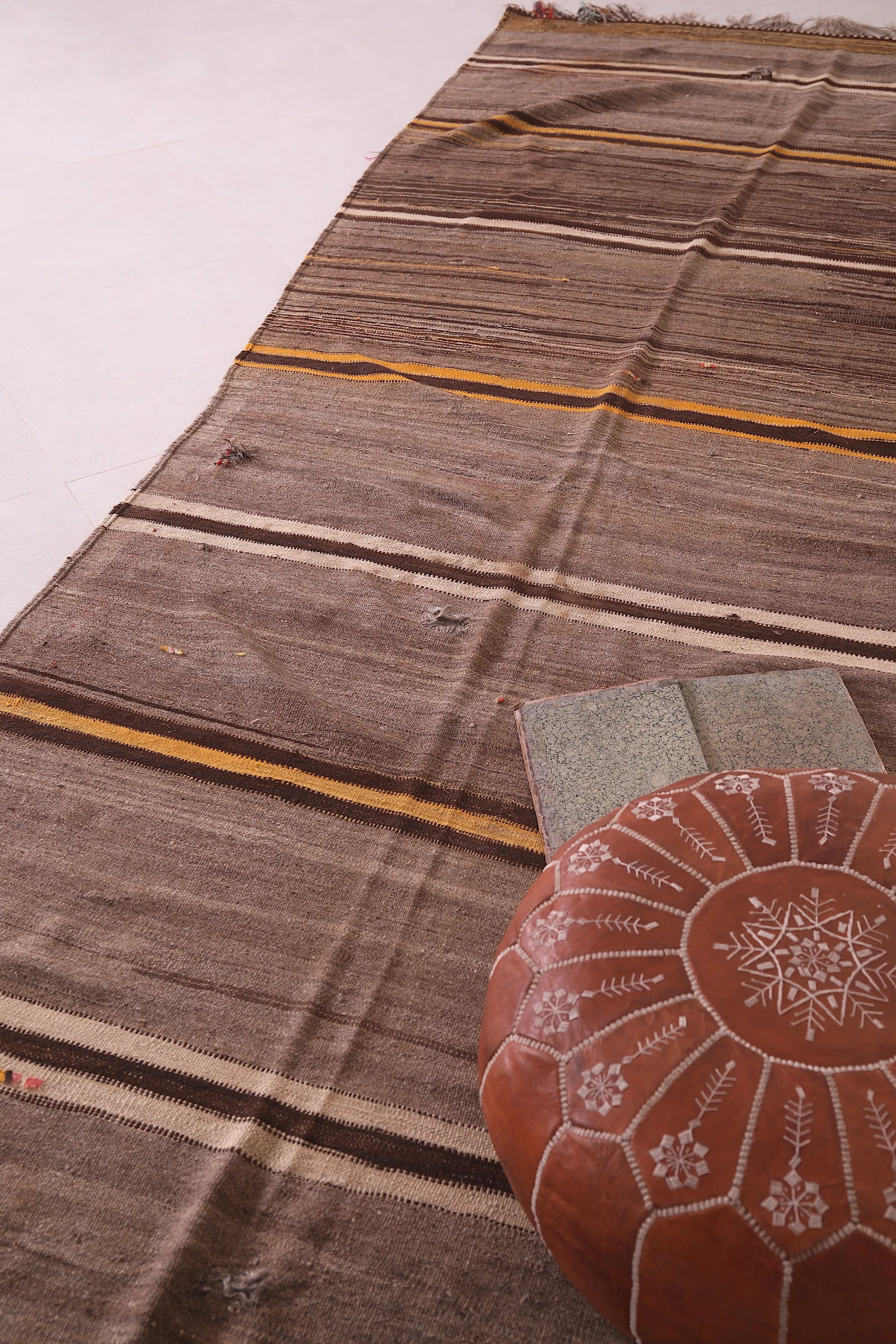 Flat Woven Rug - 4.5 FT X 11.5 FT - Artisan-Made