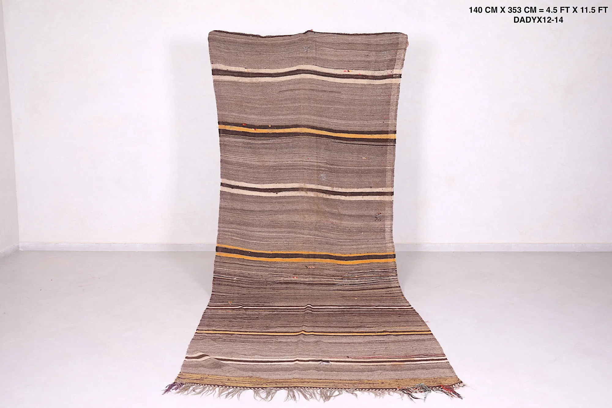 Flat Woven Rug - 4.5 FT X 11.5 FT - Artisan-Made