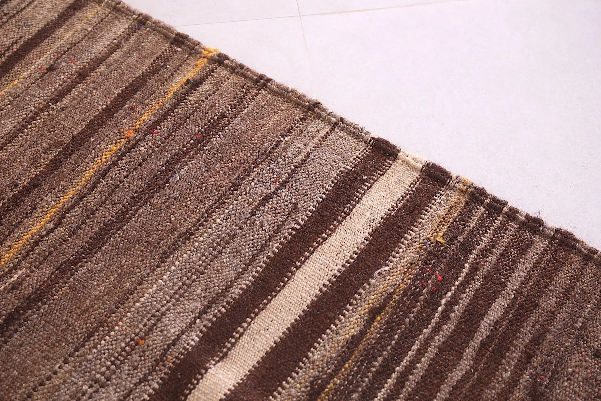Flat Woven Rug - 4.5 FT X 11.5 FT - Artisan-Made
