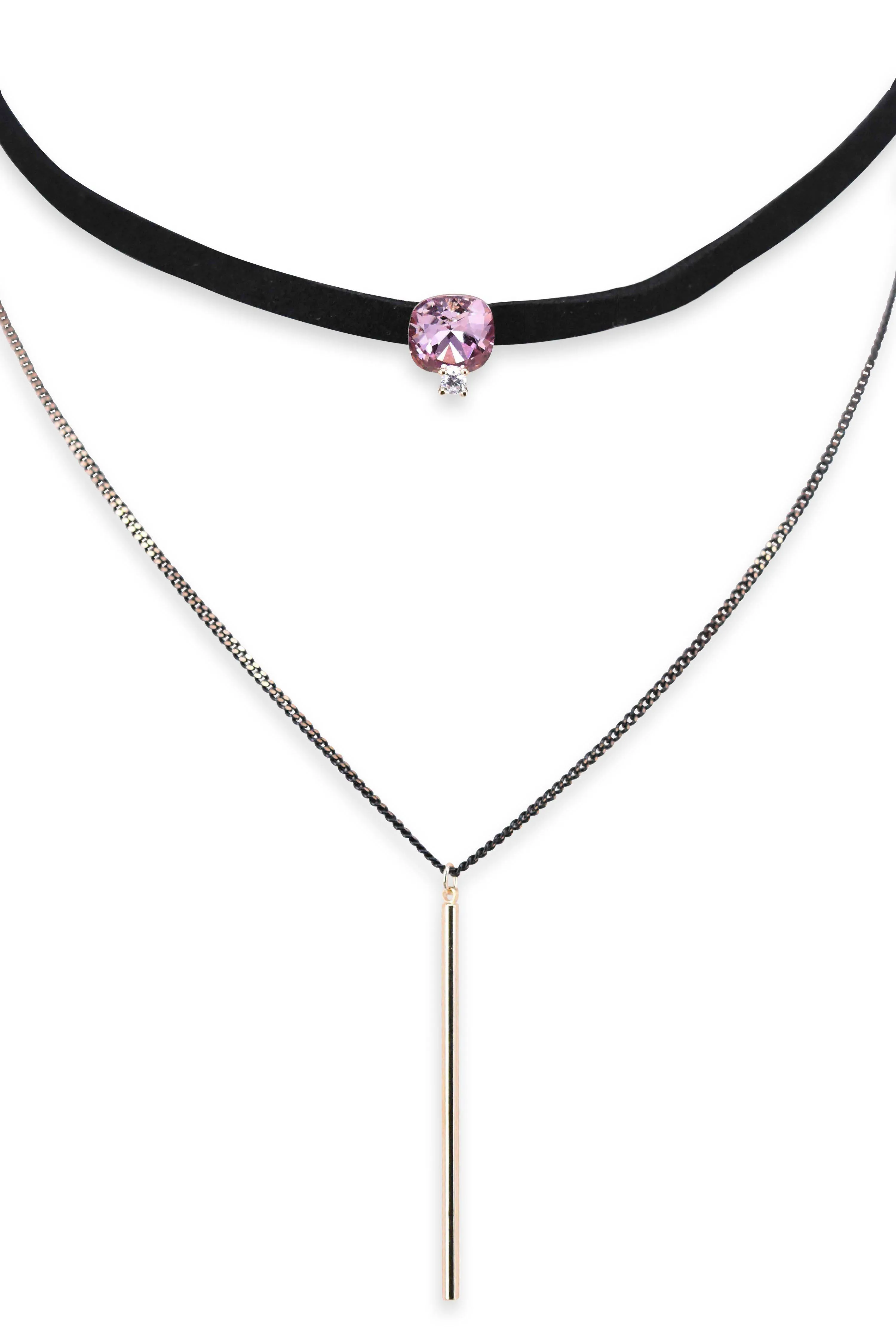 Fuchsia Choker Y-Necklace