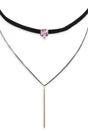 Fuchsia Choker Y-Necklace