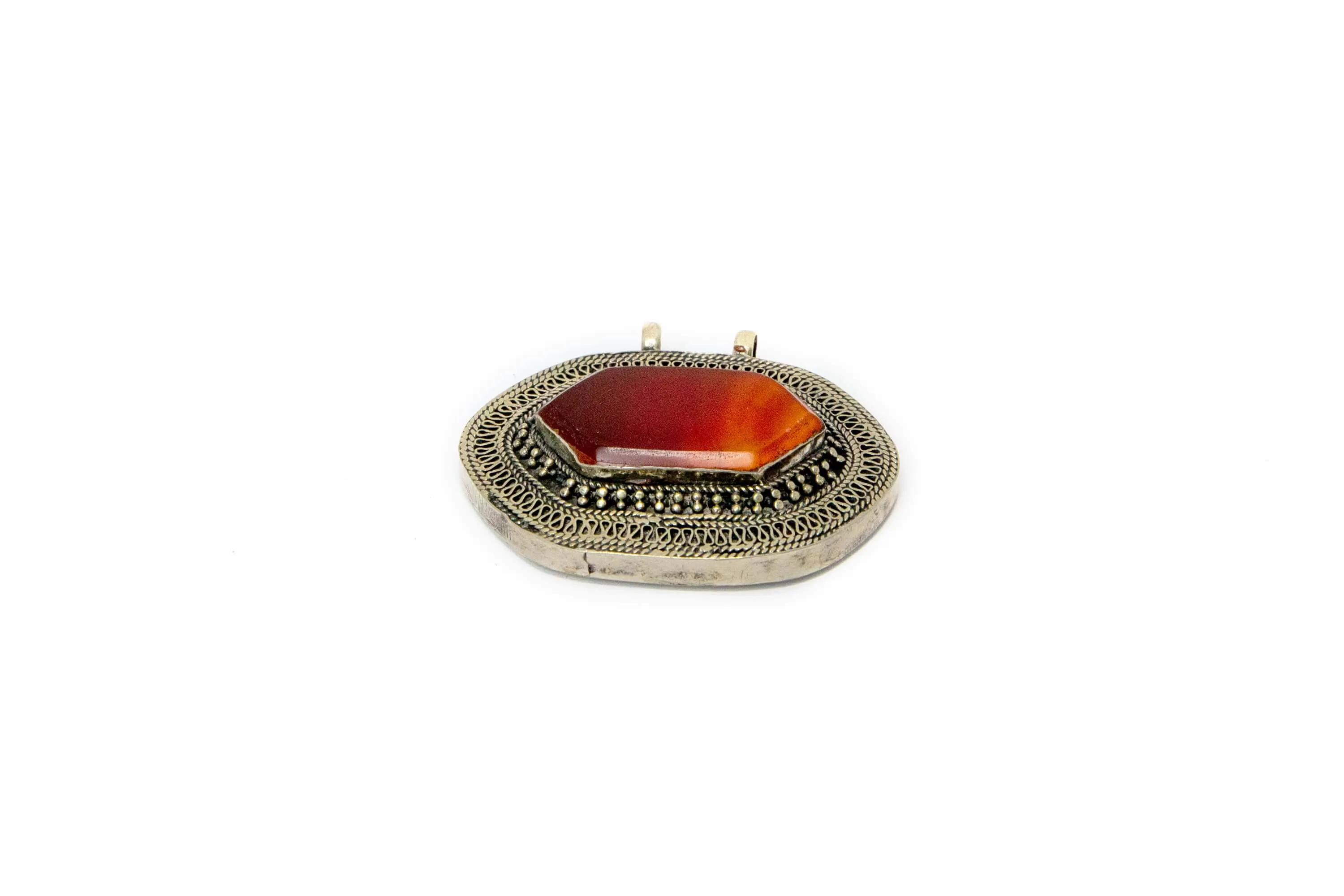 Gemstone & Turkish Silver  - Large Pendant - Jewelry