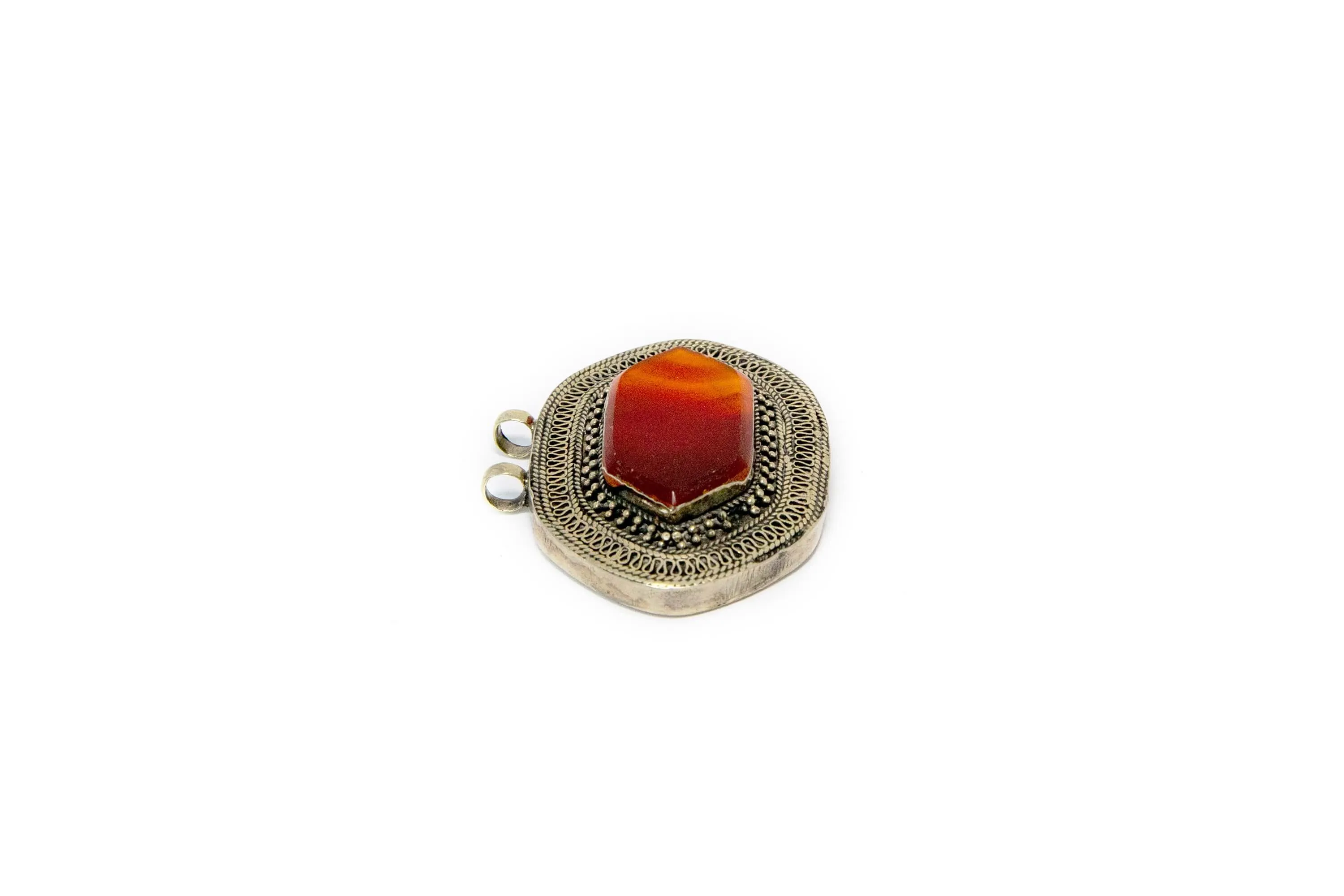 Gemstone & Turkish Silver  - Large Pendant - Jewelry