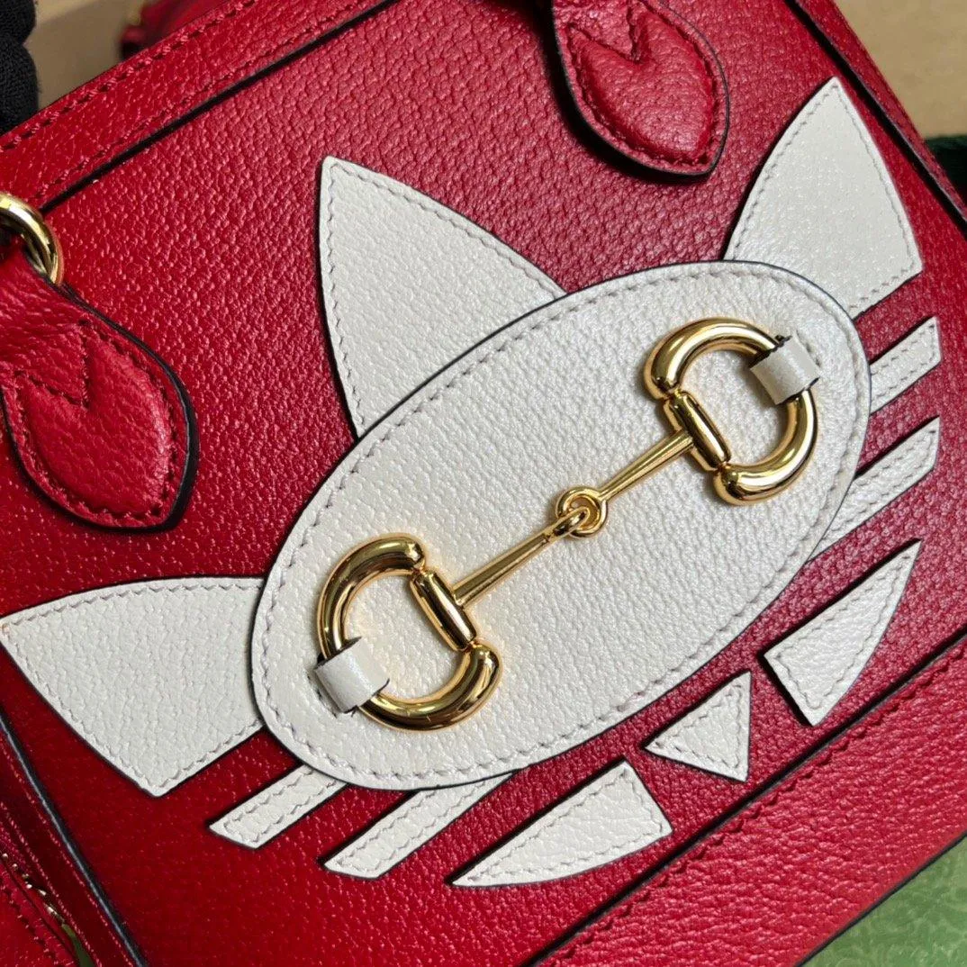 gg x Adidas Horsebit 1955 Mini Bag Red For Women, Women&#8217;s Bags 7.9in/20cm gg‎