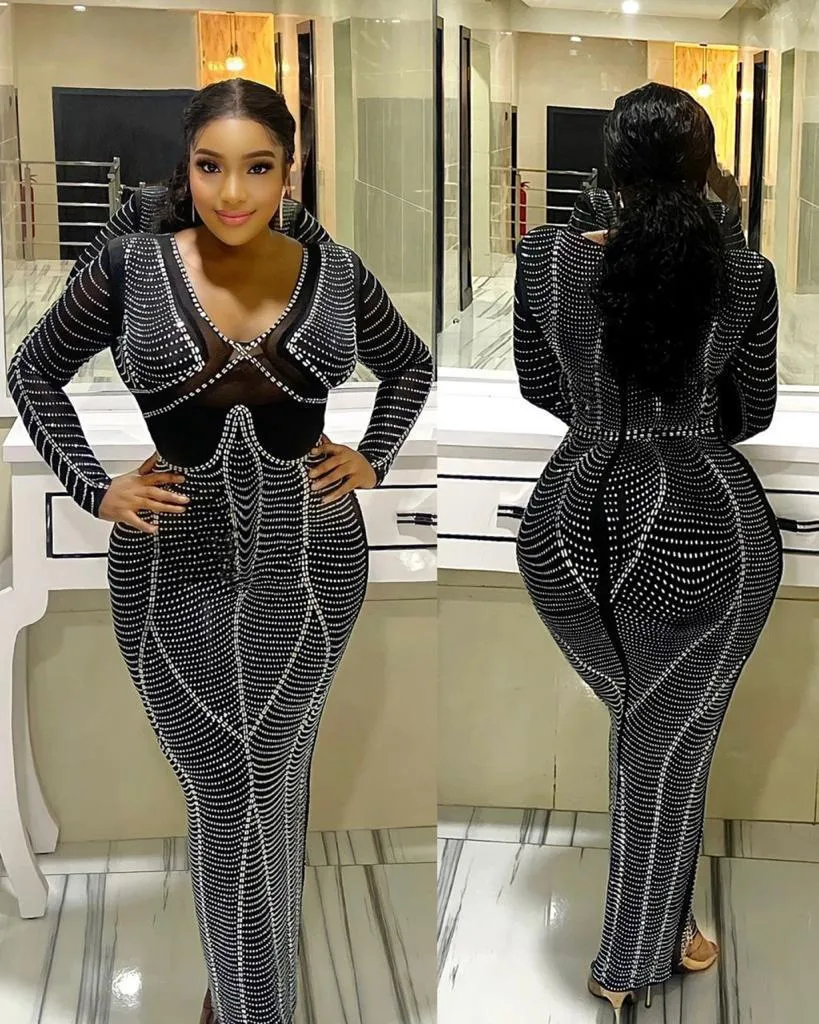 Glamorous Beaded V-Neck Bodycon Dress for Unforgettable Nights Out