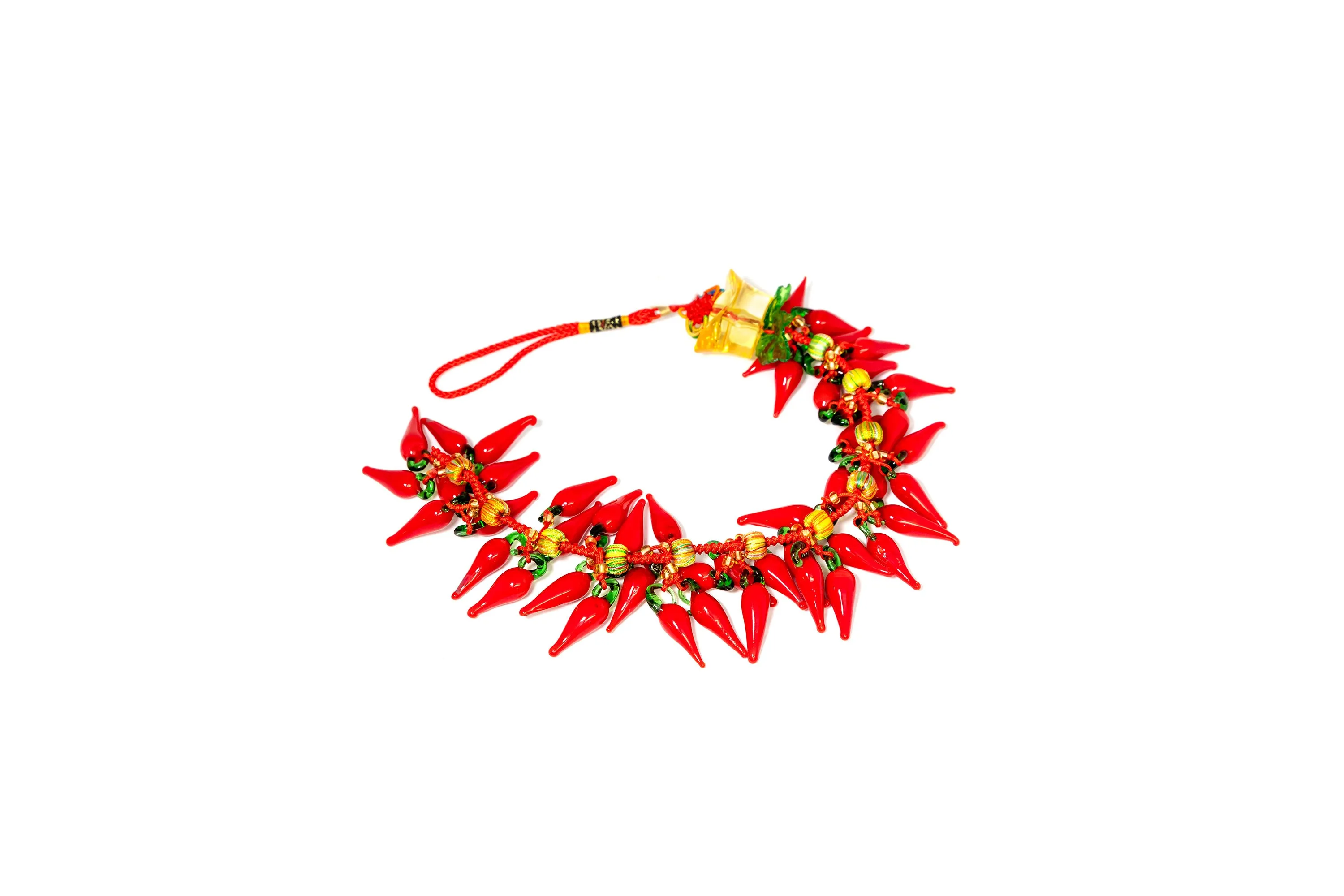 Glass Red Chili Pepper Necklace