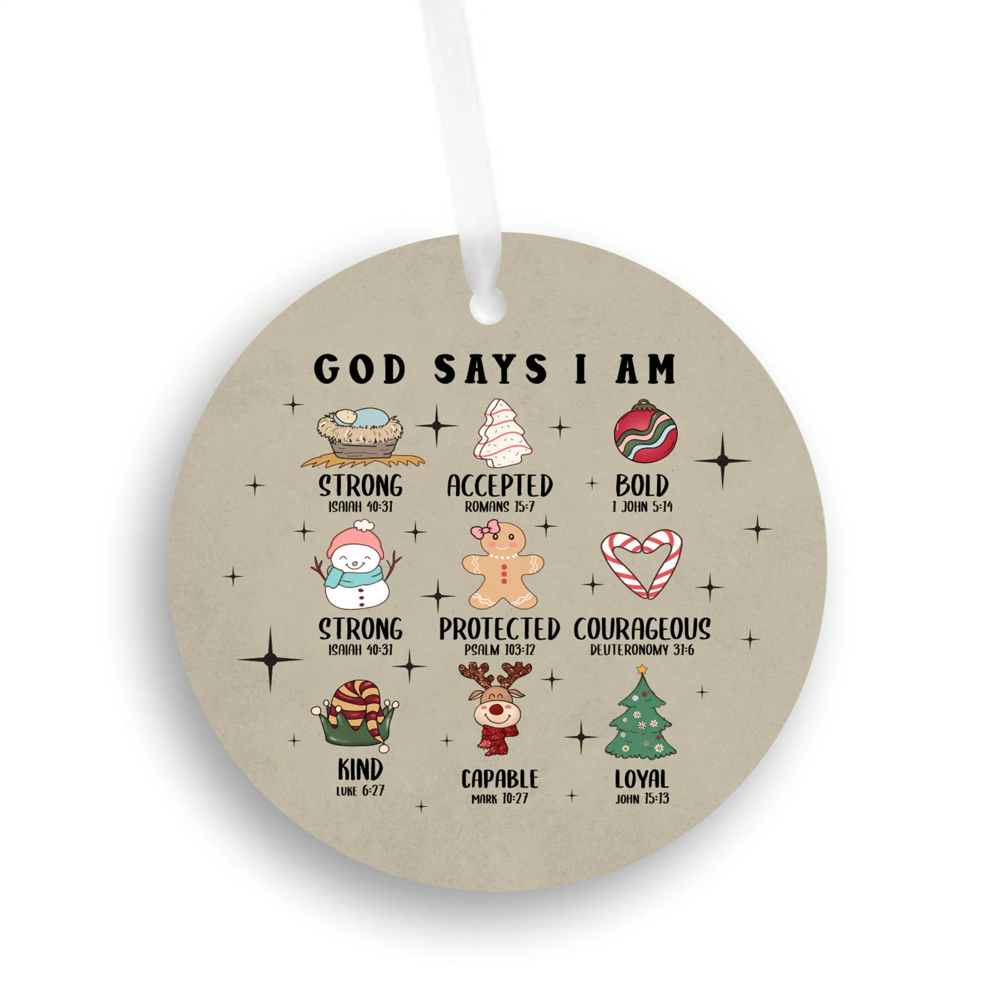 God Says I Am Christmas Ornament