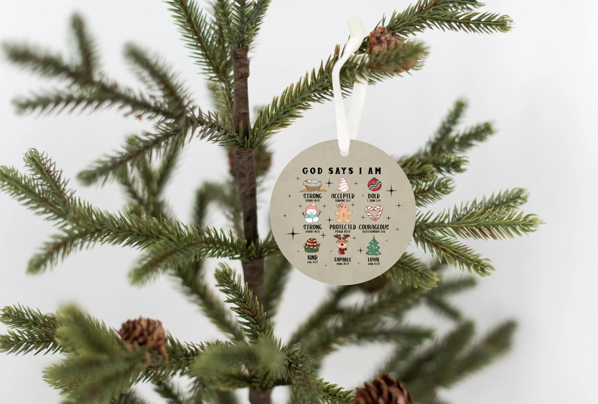 God Says I Am Christmas Ornament